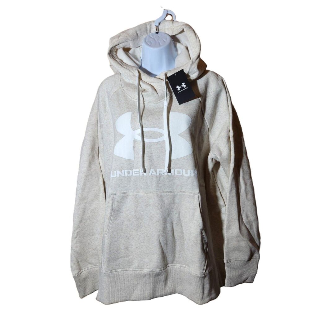 Under Armour Women’s 2X Fleece Hoodie Oatmeal Beige NWT